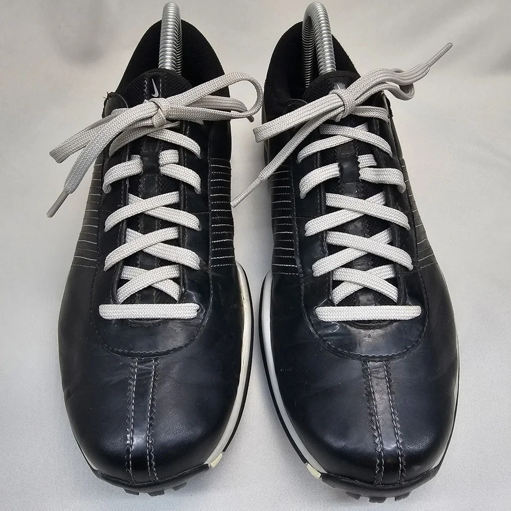 Nike Delight Women's Golf Shoes Size 9 Black White Leather Soft Spikes 335938-00
